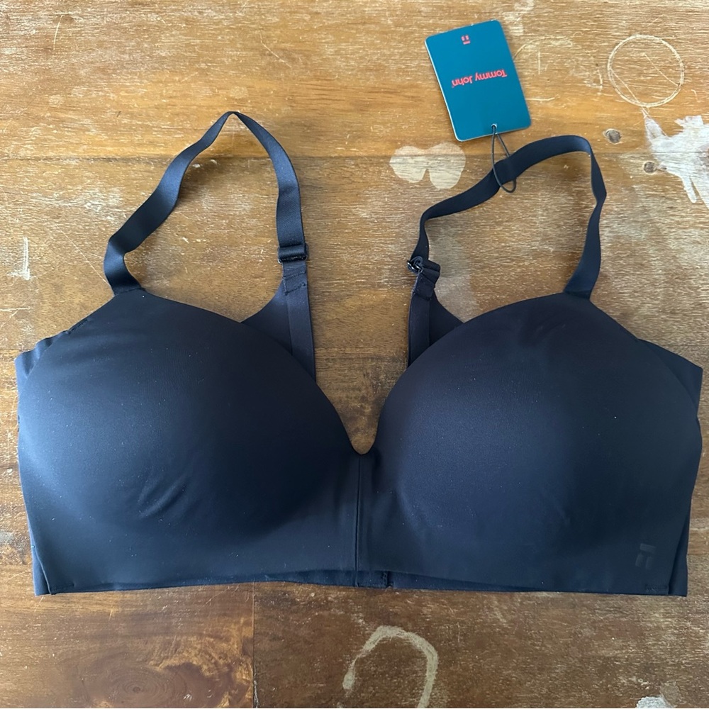 Tommy John Comfort Smoothing Lightly Lined Wireless Black Bra 38C‎ NWT